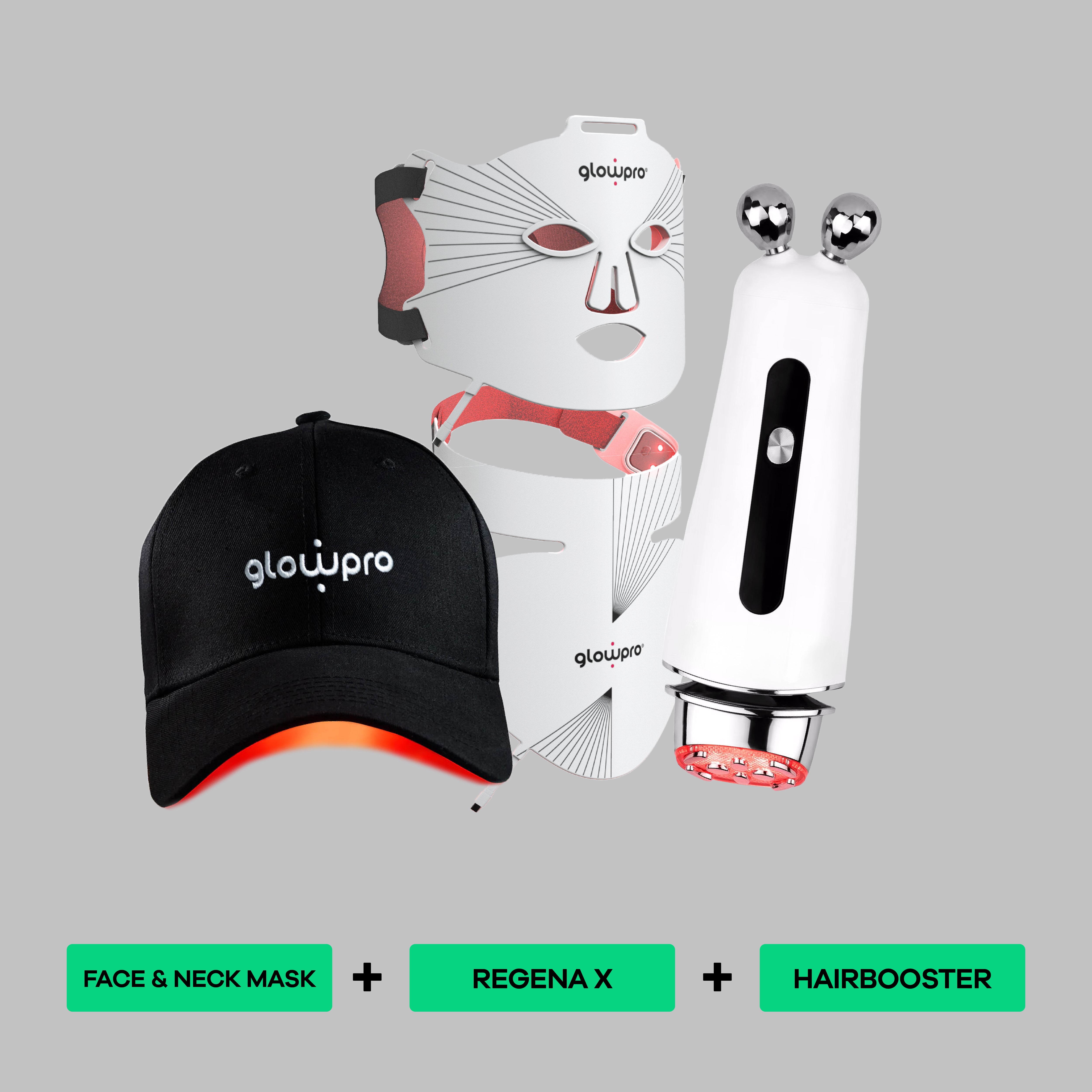 Glowpro Mask FACE & NECK + Regena X + Hair Booster